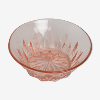 Pink glass bowl