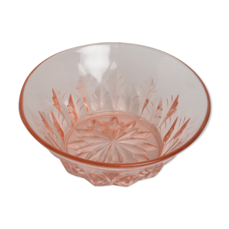 Pink glass bowl