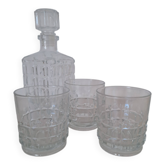 Carafe et verres à whisky vintage