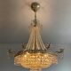 Balloon chandelier in brass and crystal grapevines