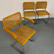 Set of 4 cane cantilever chairs and armchairs, Cesca, 1970s.
