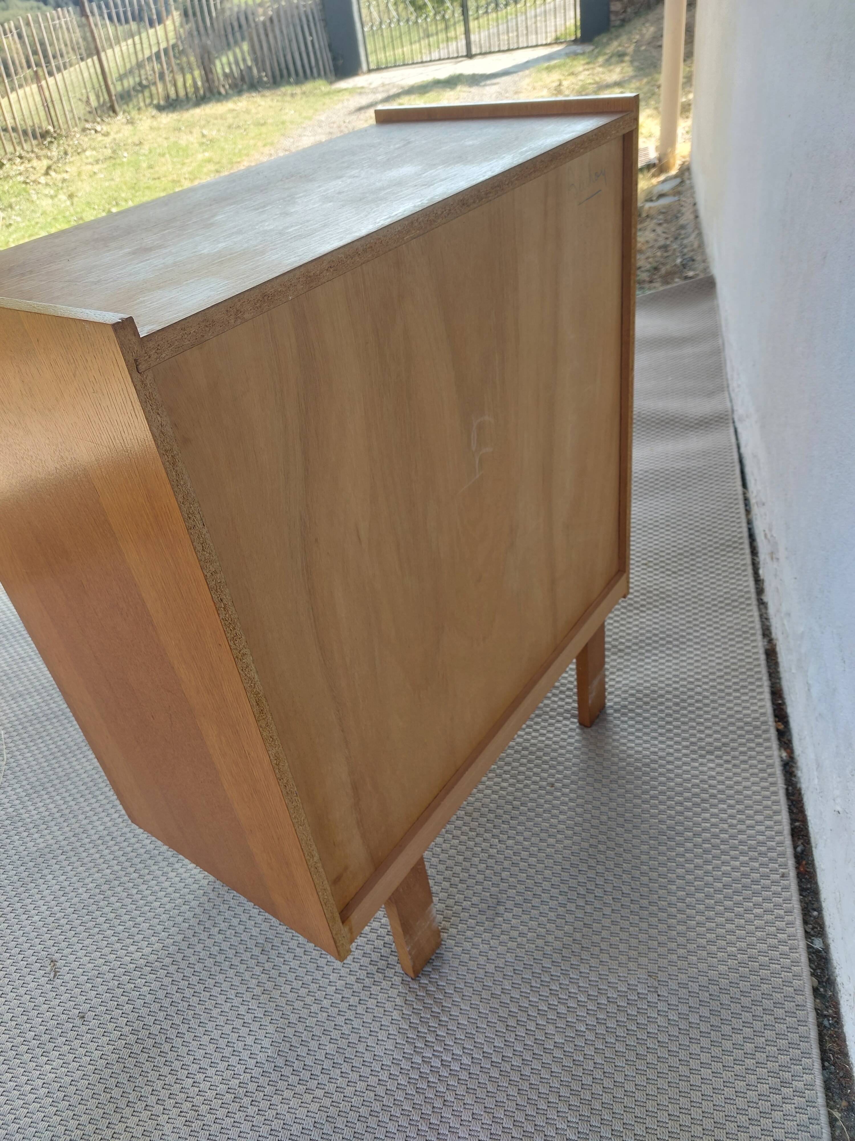 vintage chest of drawers, 60s-70s, "hidden" handles