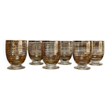 6 verres à liqueur dorés