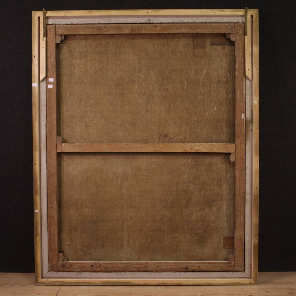 Peinture italienne antique du XVIIe siècle, Moïse sauvé des eaux.