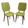 Paire de chaises vertes pomme vintage 50's