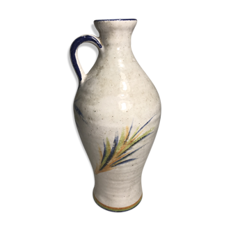 Former workshop of the beautiful lady ceramic jug painted multicolored Vintage