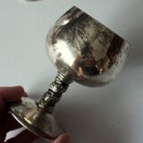 6 Art Deco wine or sherry glasses made of electro silver plated brass