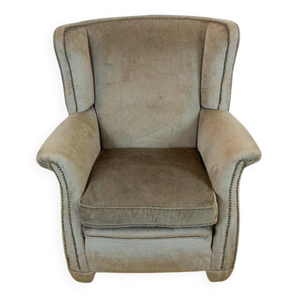 Vintage Velvet Ear Armchair, 1970s