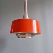 Paire de suspensions scandinaves en aluminium brossé, années 60