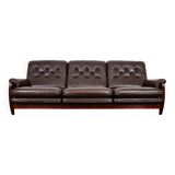 Canapé vintage en palissandre et cuir de veau, modèle-rodeio par jean gillon 1968 italma woodart