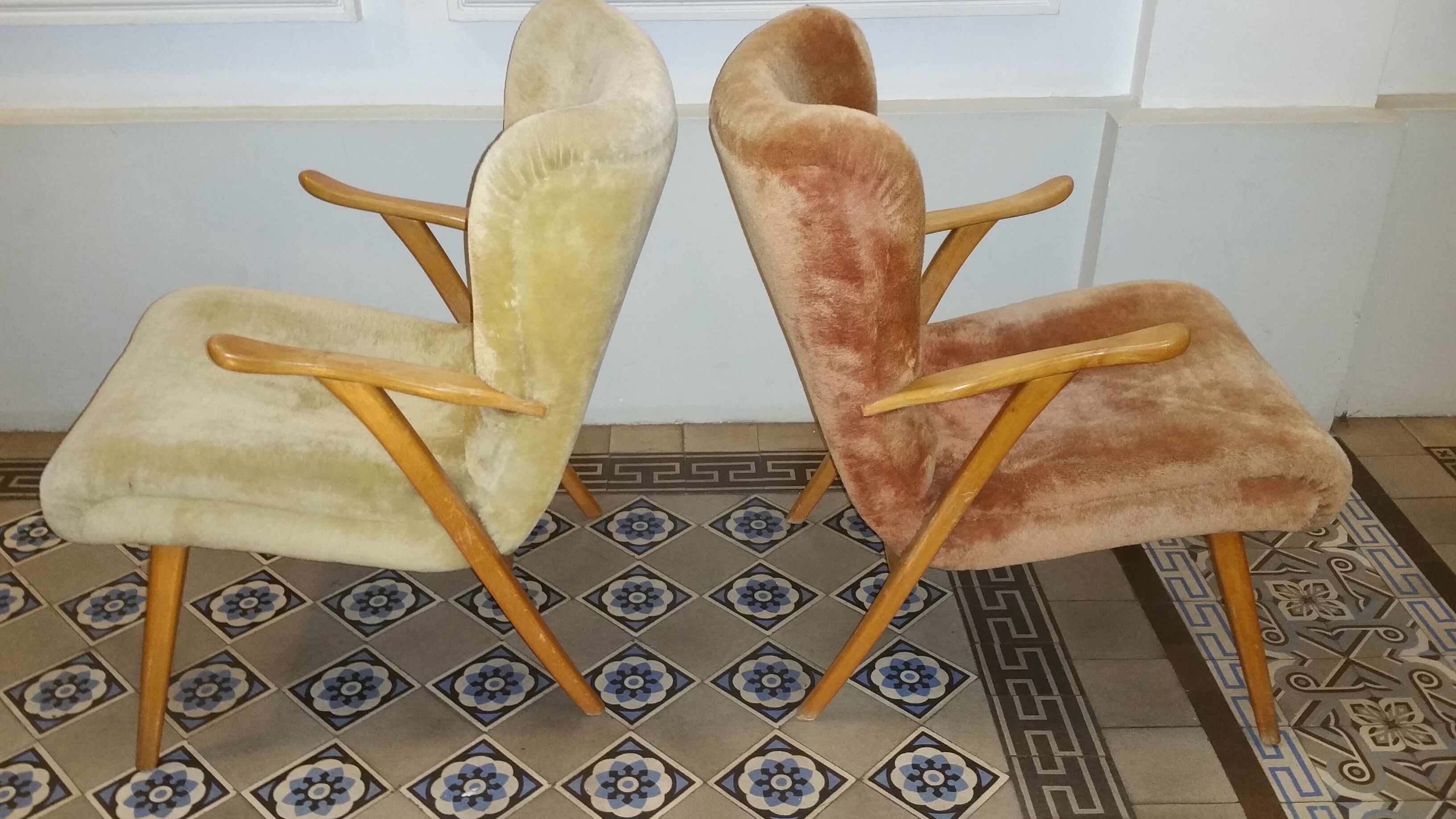 Lot of 2 Wing chairs chair Zig Zag