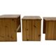 Tables gigognes vintage en bois de pin, tables d'appoint mimiset, lot de 3