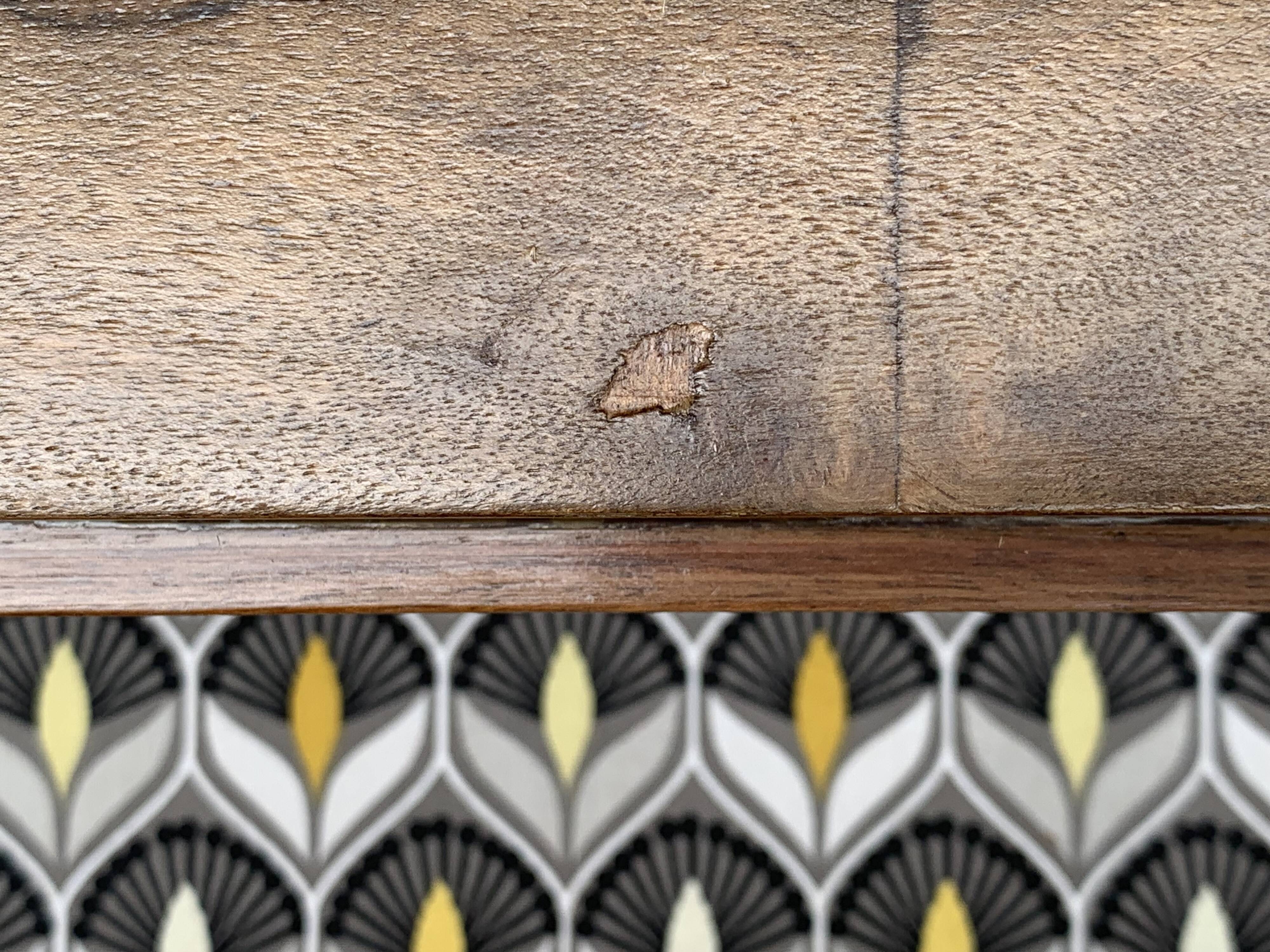 Art Deco chest of drawers in raw walnut burl