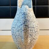 White and blue crisped ceramic pitcher