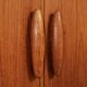 Teak Dyrlund highboard display case with shutter doors