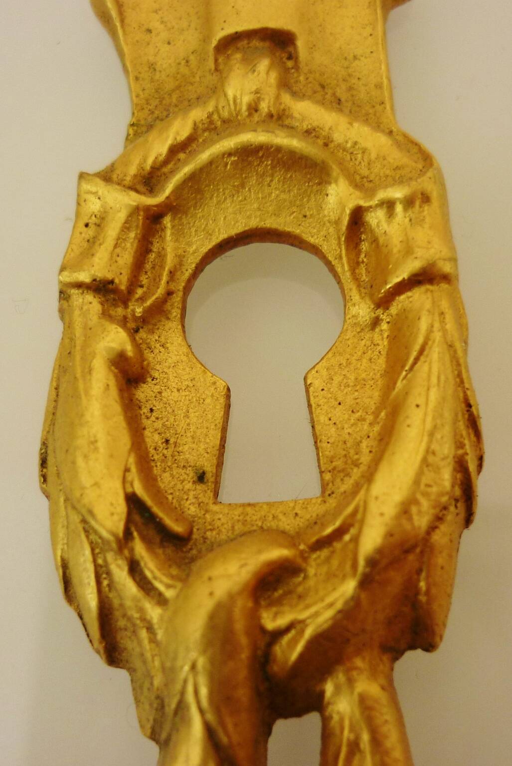 Ornement De Serrure Ancien En Bronze/Laiton - Thème Diable - Pour Meuble Ou Porte - Occasion Fonctionnel