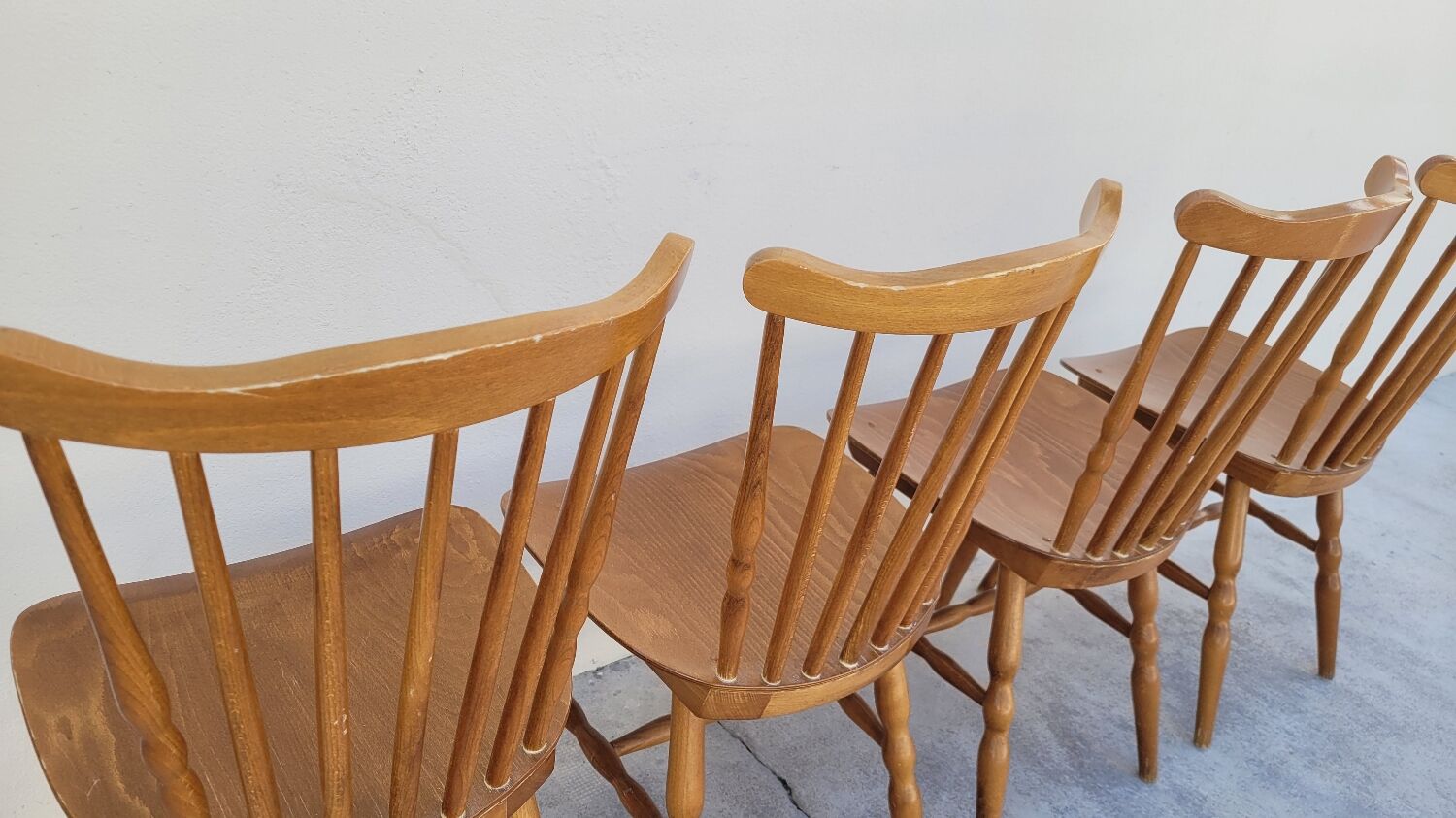 Series of 4 bistro chairs signed Baumann tacoma model 1950 vintage