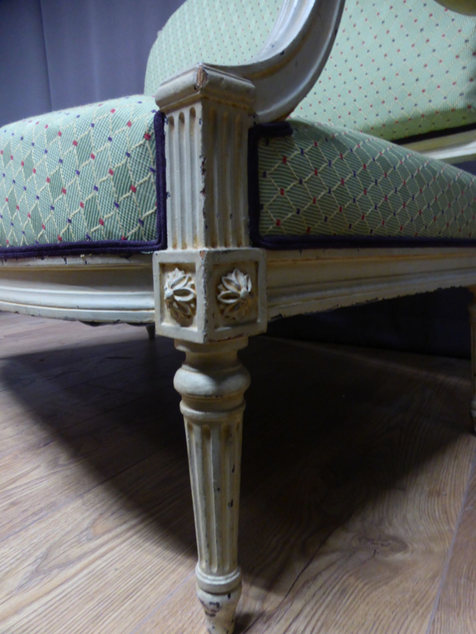 Louis XVI style lacquered sofa