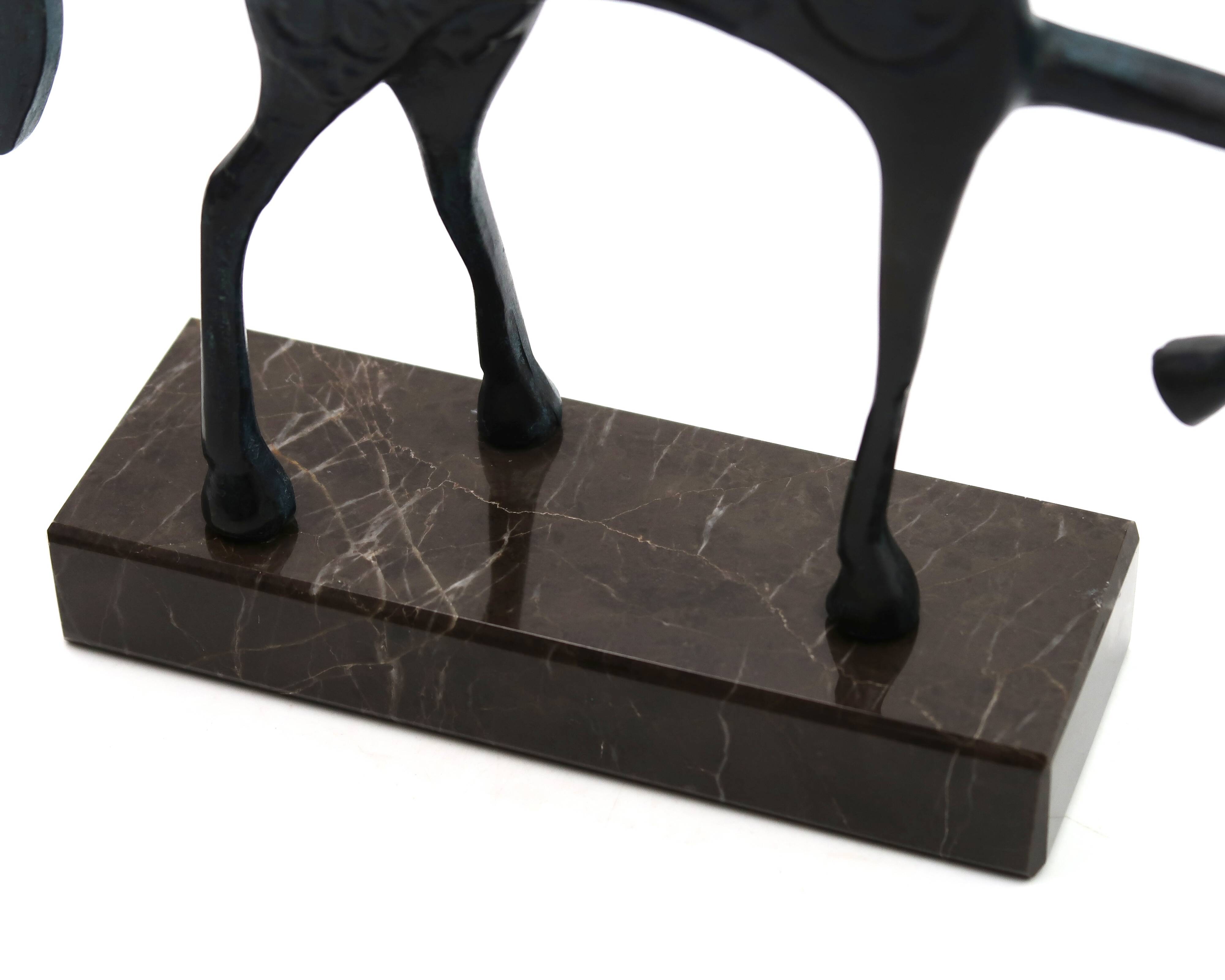 Etruscan Greek horse sculpture in bronze, 1950s