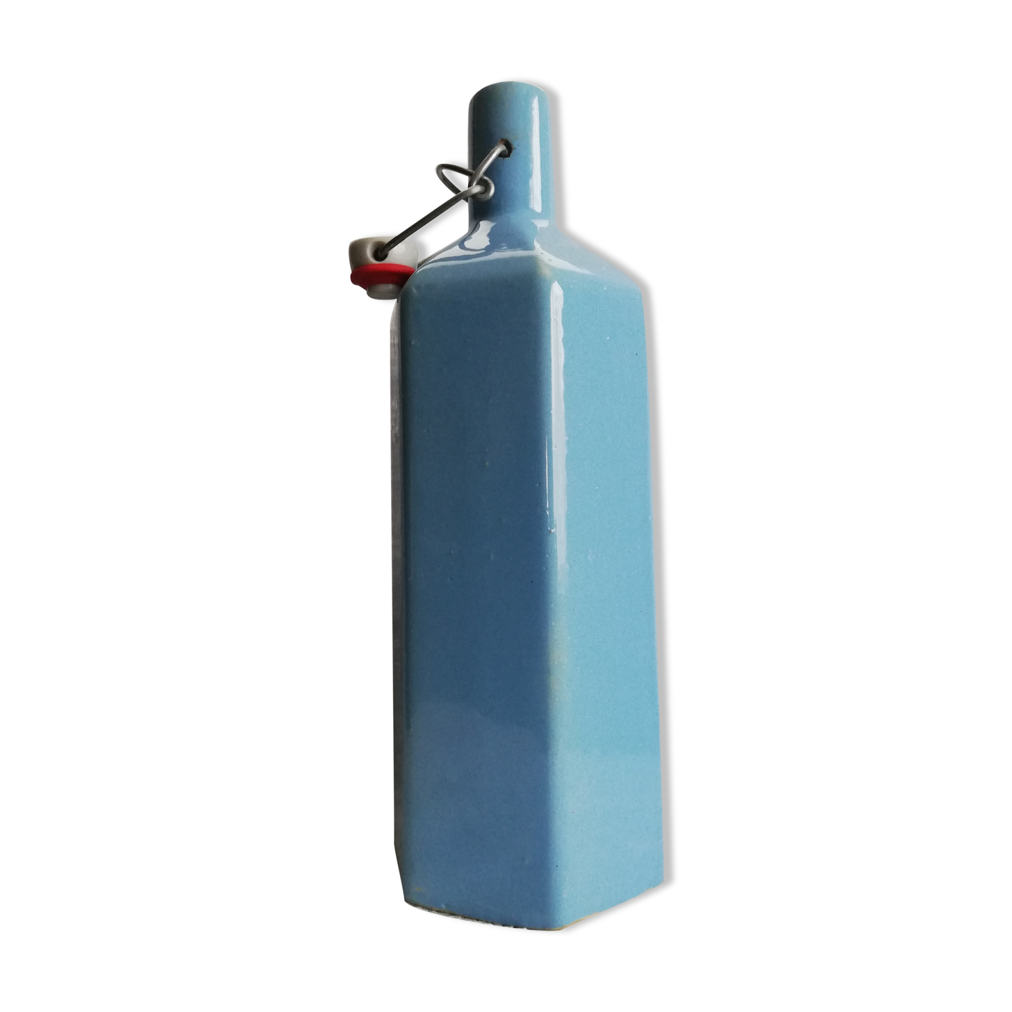 Blue ceramic hot water bottle
