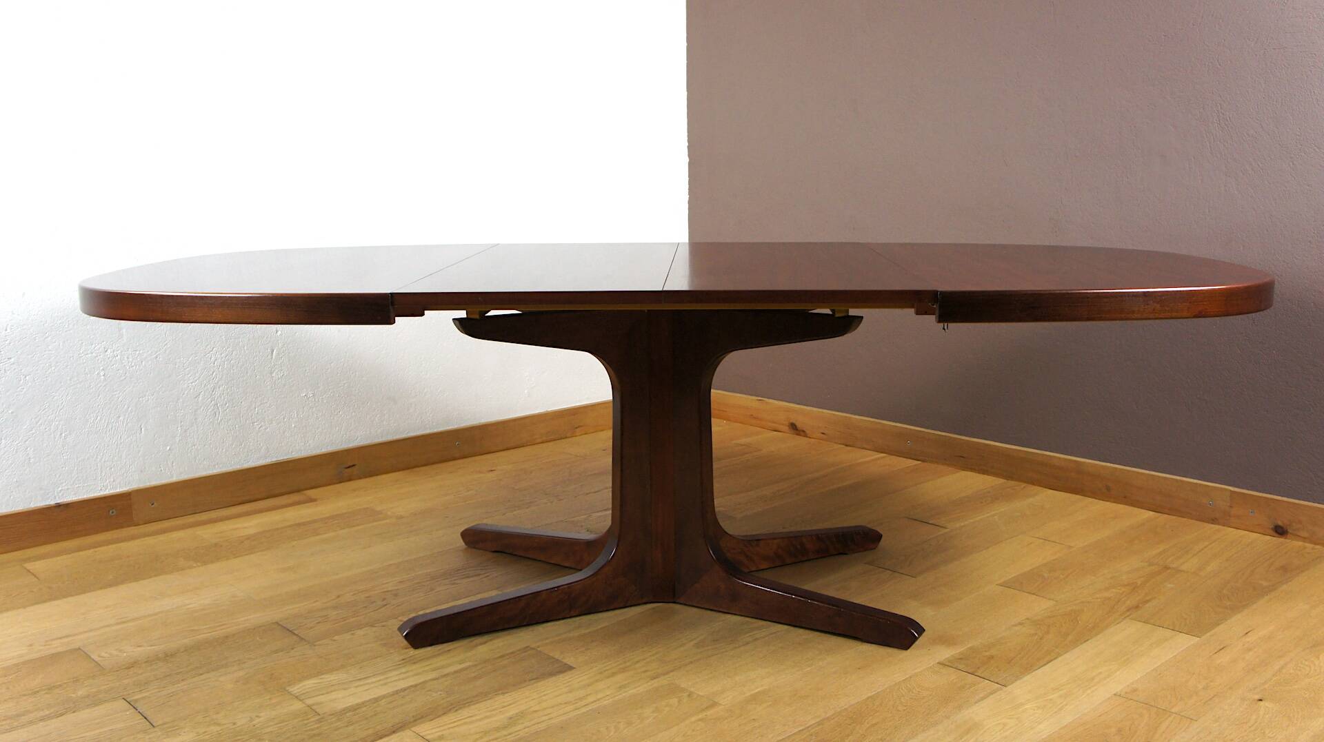 Table Ovale & Pied Central Vintage Année 1960 / 1970