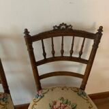 Pair of floral fabric chairs for ladies of France