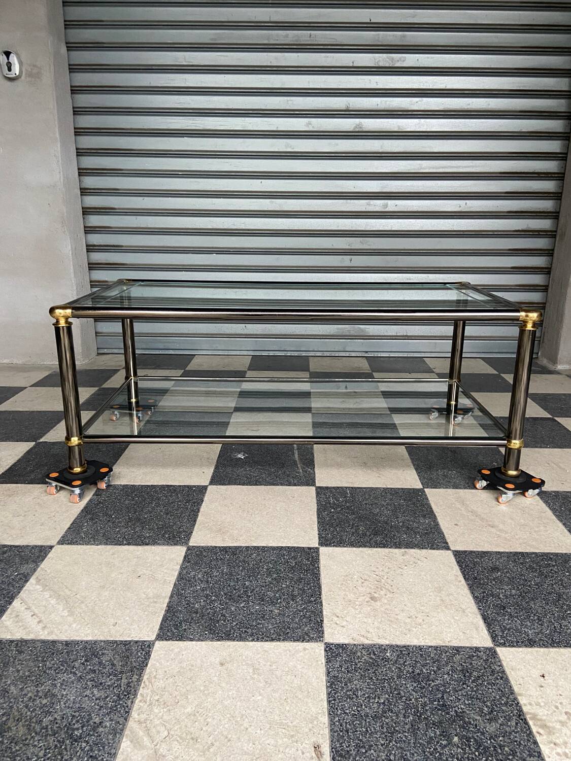 Vintage glass coffee table