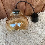 Tulip suspension in vintage amber glass