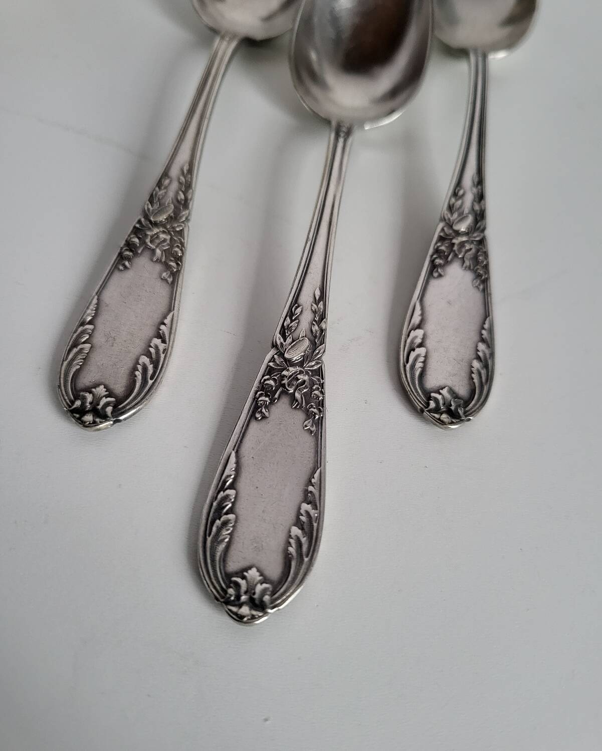 3 Small Silver Metal Dessert Spoons