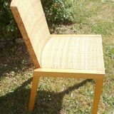 Chaise en bois et osier