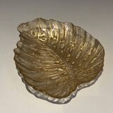Leaf-shaped ashtray in Murano crystal
