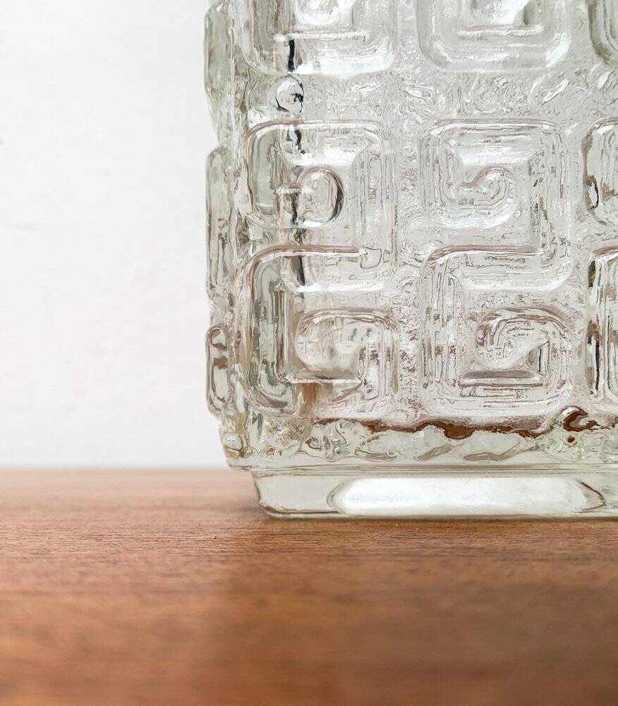 Large Finnish glass block vase from the mid-century by Tamara Aladin for Riihimäki, 1960s.