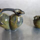 2 vintage glazed ceramic vases, Greece
