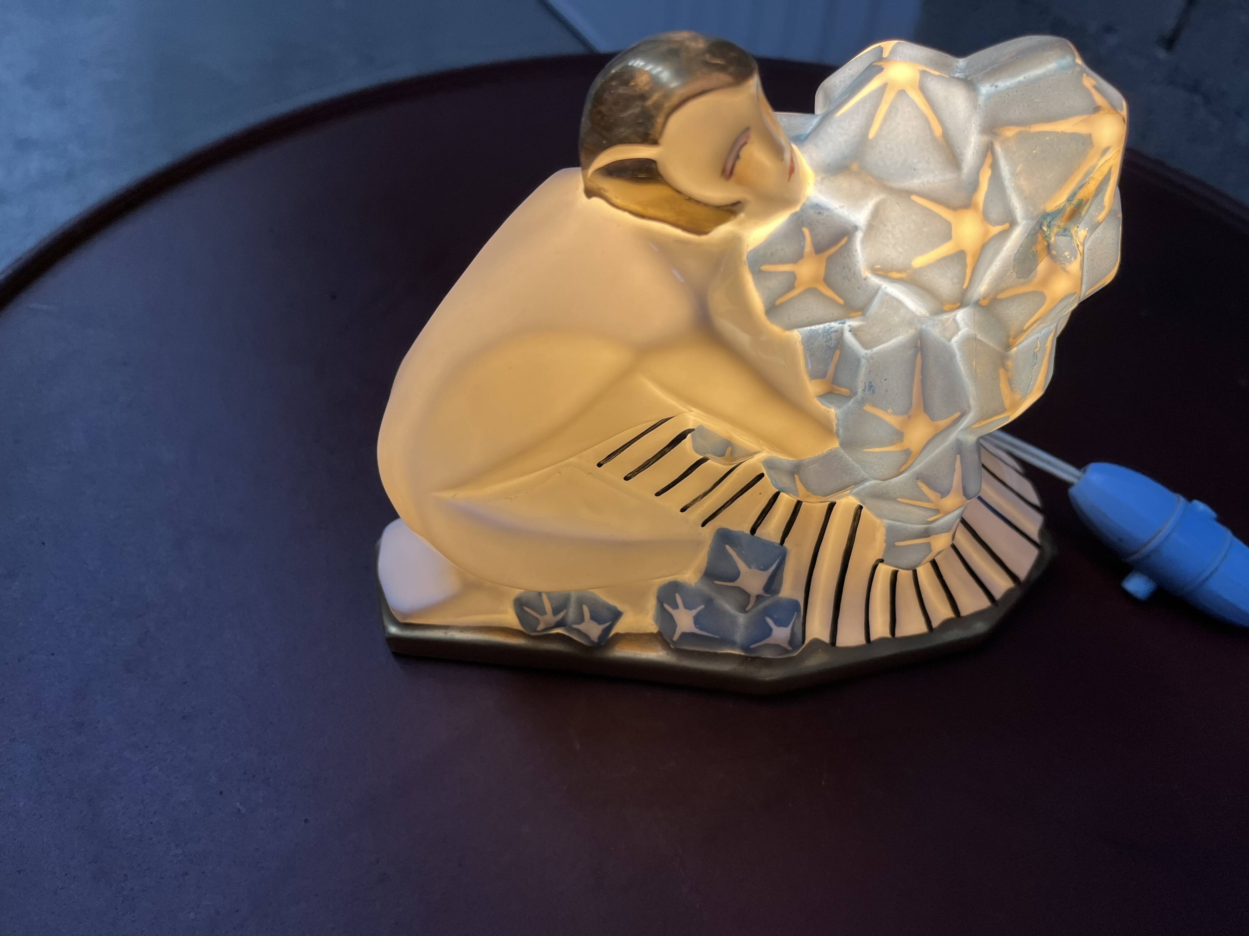 Art deco porcelain night light