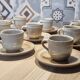 Complete table service in marsh stoneware, 92 pieces