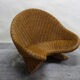Meditation lotus armchair rattan braided 70s