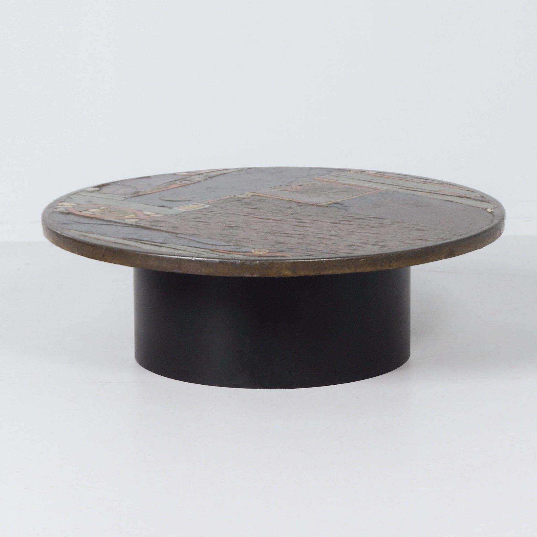 Coffee table by Paul Kingma, 1979 – Mosaic in earth tones, Ø100 cm
