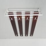 Vintage wall coat rack with 8 hooks and hat shelf