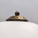 Opaline Glass, Beech and Brass Floor Lamp with Marble Base, Italy