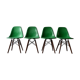 Lot de 4 chaises vertes par Charles et Ray Eames pour Herman Miller