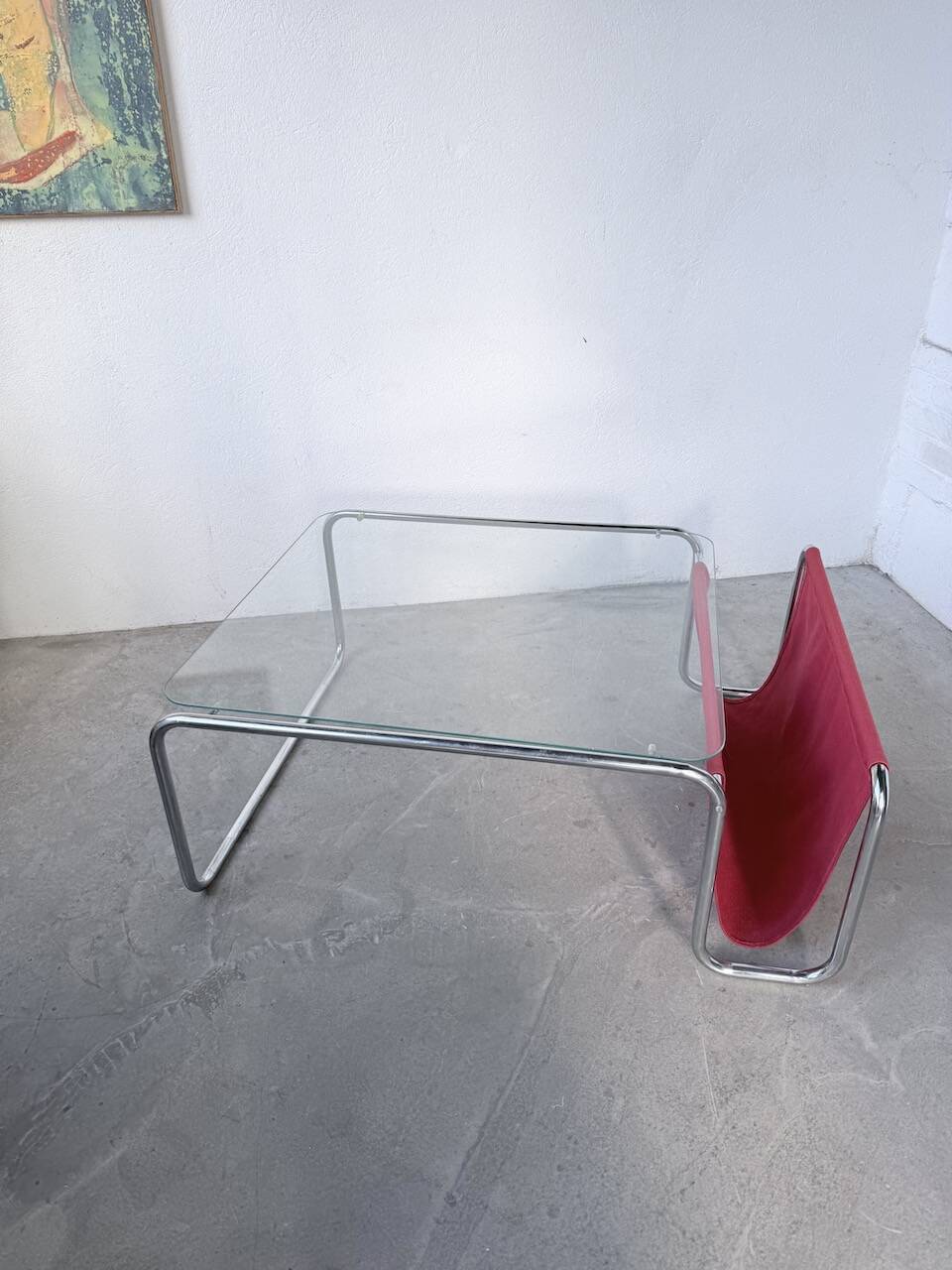 Table basse moderniste Bauhaus en acier tubulaire
