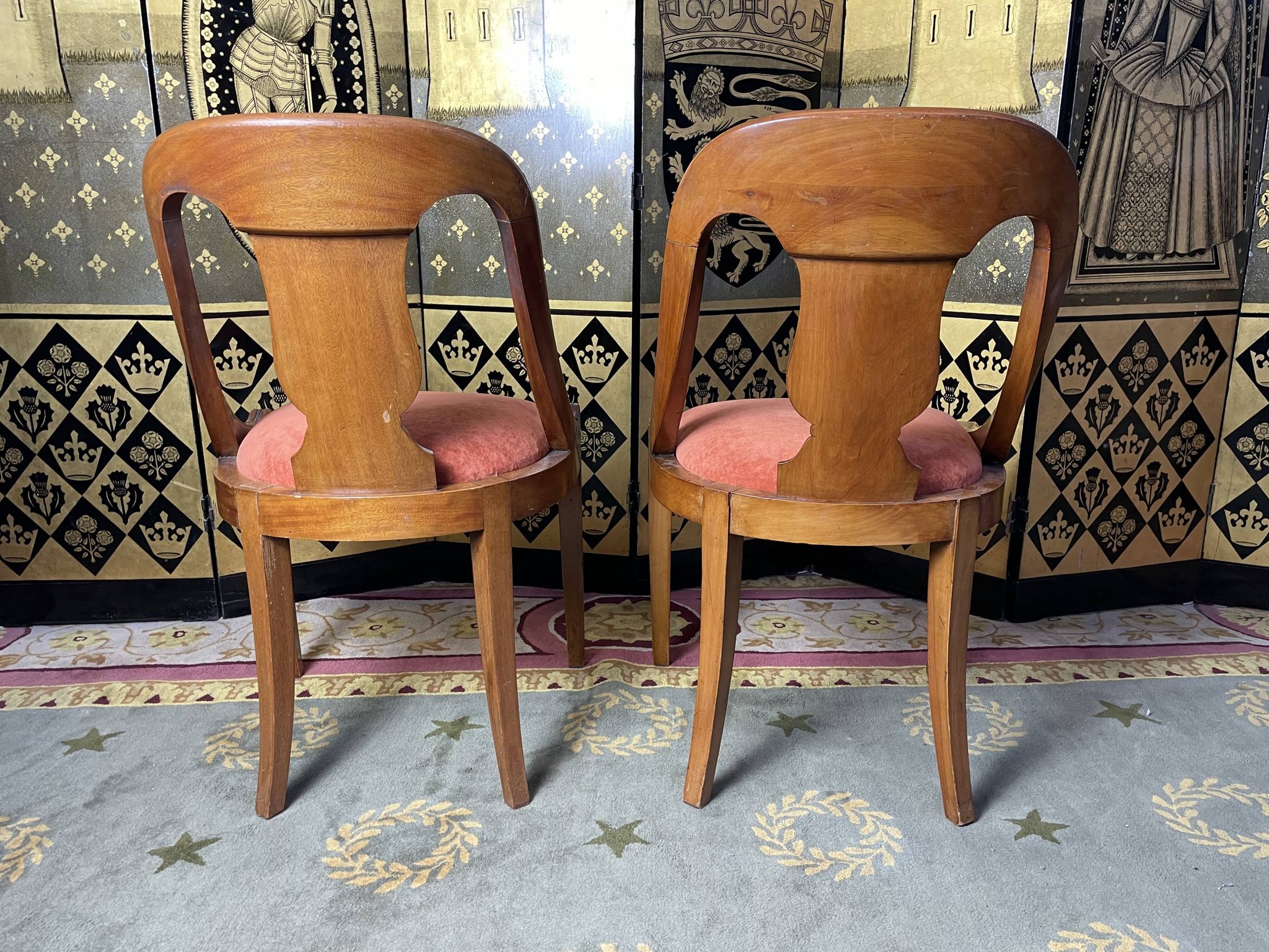6 chaises gondoles de style Empire