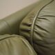 Green leather sofa, Danish design, 1970s, production: Denmark