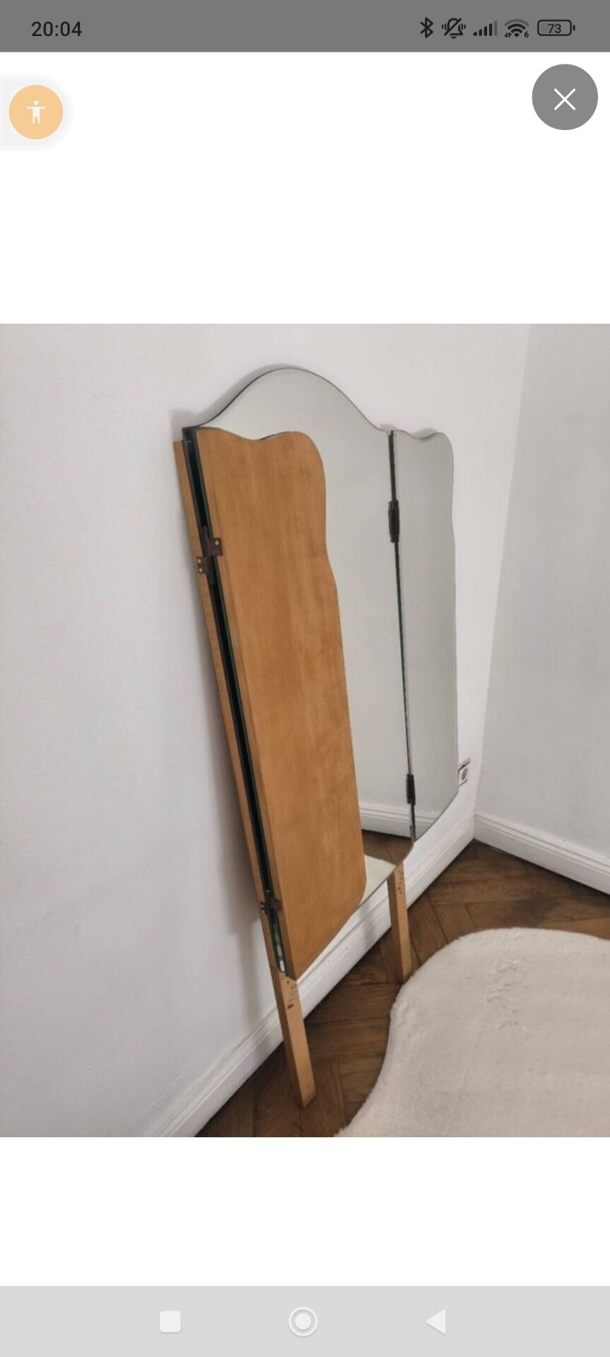 Large Triptych Mirror 1950s
