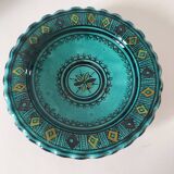 Moroccan handmade turquoise earthenware plate – Safi
