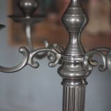 Chandelier with 5 lights, large candelabrum, candle holder, interior decoration.