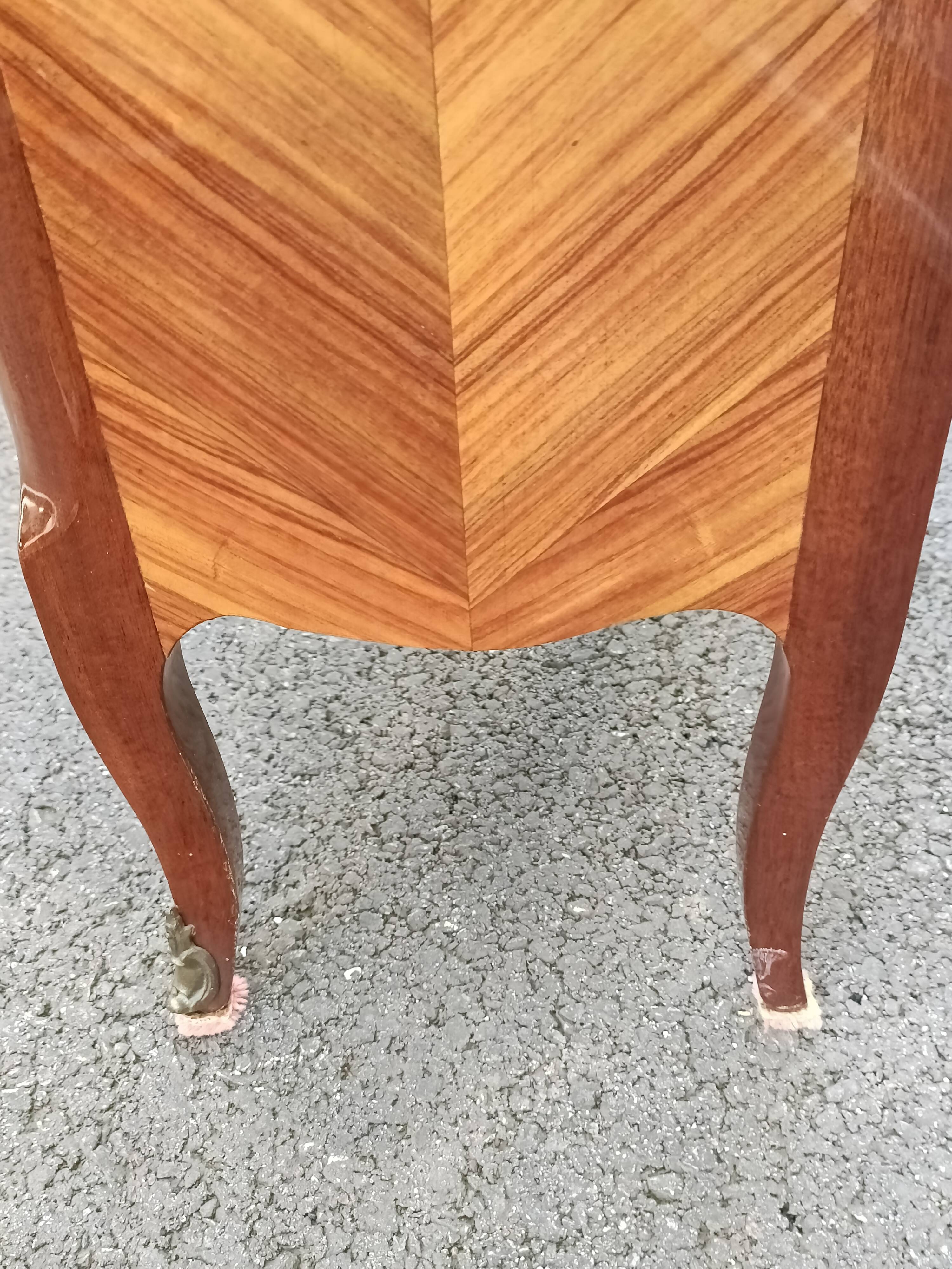 Dresser chiffon marquetry style louis xv marble top