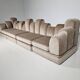 Beige mohair velvet sectional sofa by Hans Hopfer, Roche Bobois.