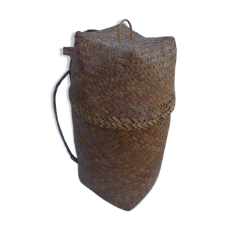Ancient Japanese-style woven wicker basket