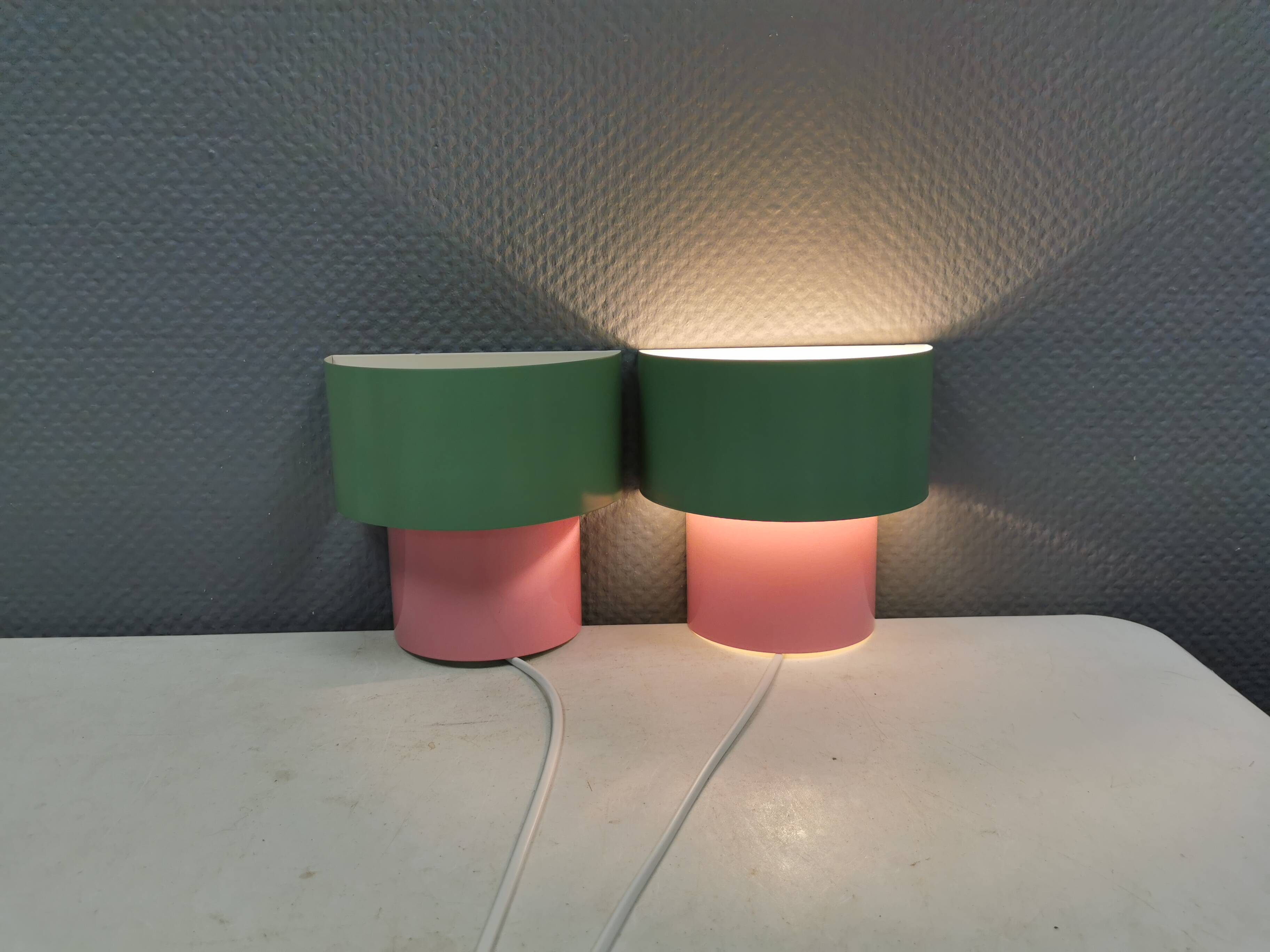 A set of refurbished retro wall lamps from IKEA from the 1980s-90s.